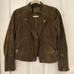 Blank NYC Suede Moto Jacket in Olive XS